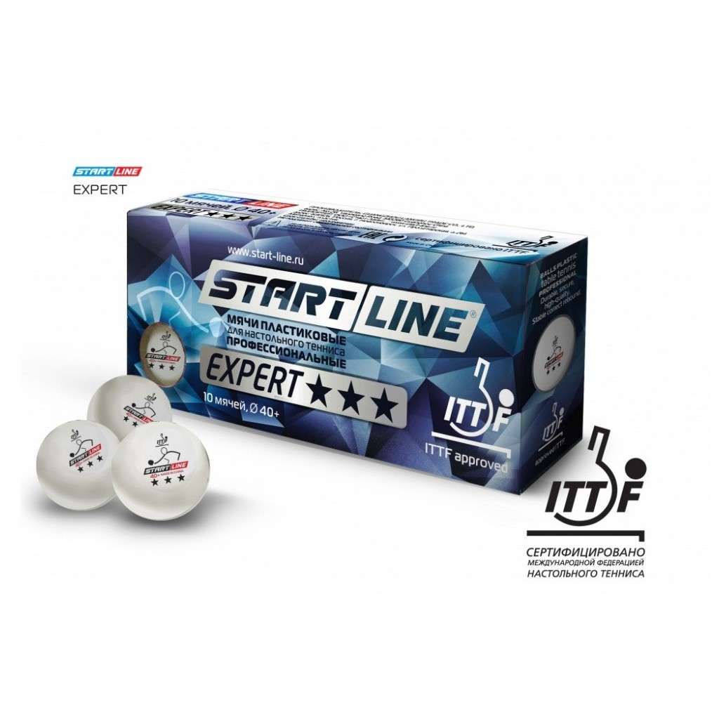 Мячи Start line EXPERT V40+ 3* (ITTF) (10 шт)