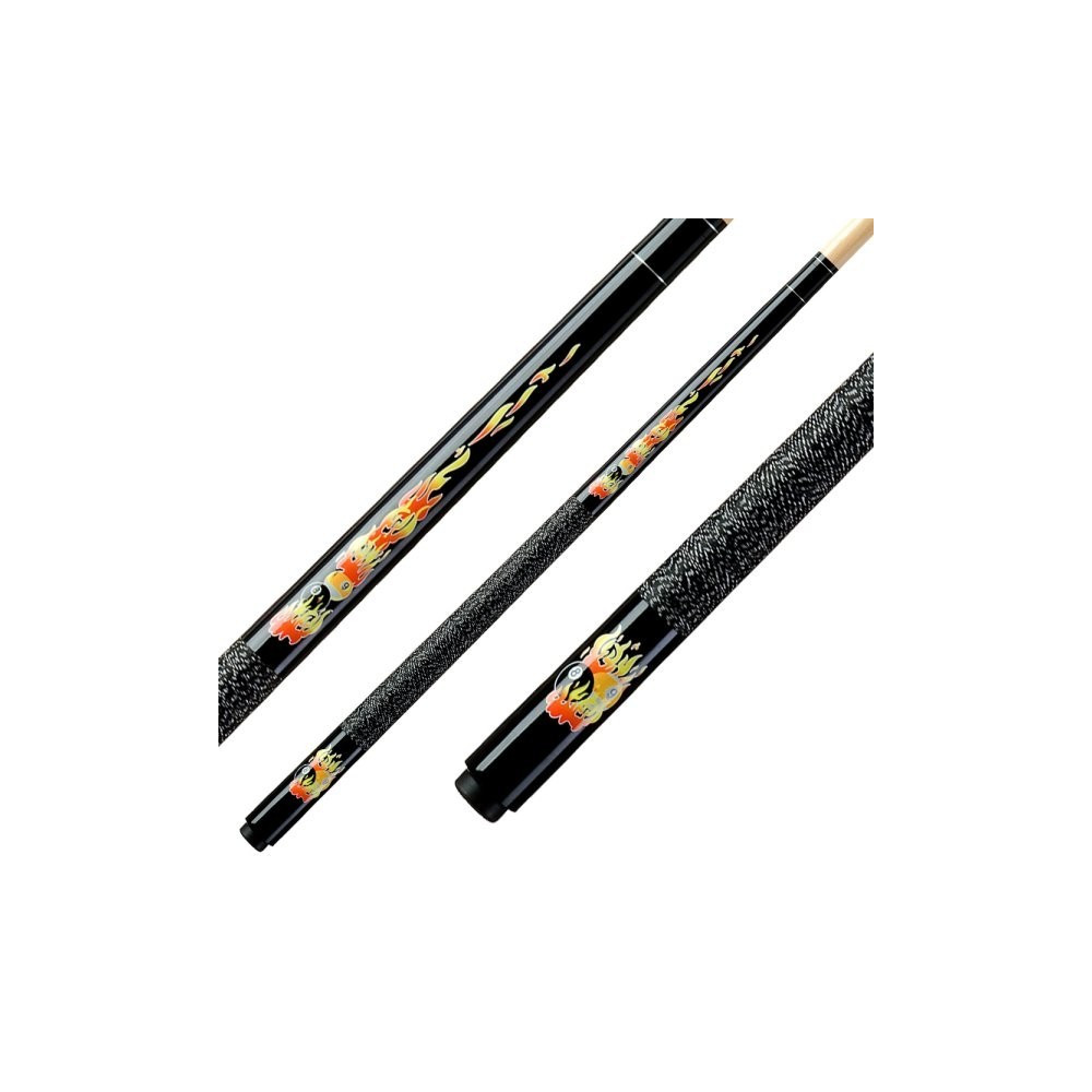 Кий / пул 2-pc "Kids Classic Flames CF-01" (черный) 123 cm с оплеткой ирландский лен