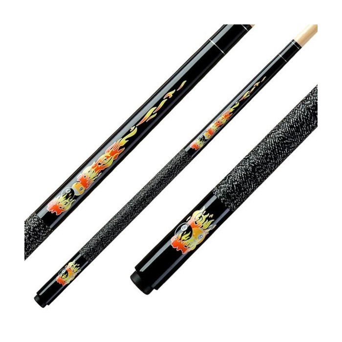 Кий / пул 2-pc "Kids Classic Flames CF-01" (черный) 123 cm с оплеткой ирландский лен