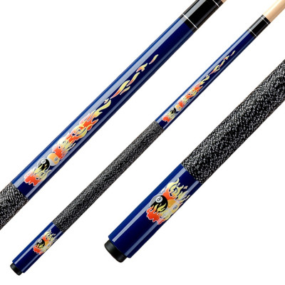 Кий / пул 2-pc "Kids Classic Flames CF-01" (синий] 123 cm с оплеткой ирландский лен