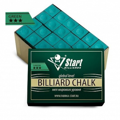 Мел Startbilliards 3 звезды зеленый (72шт)