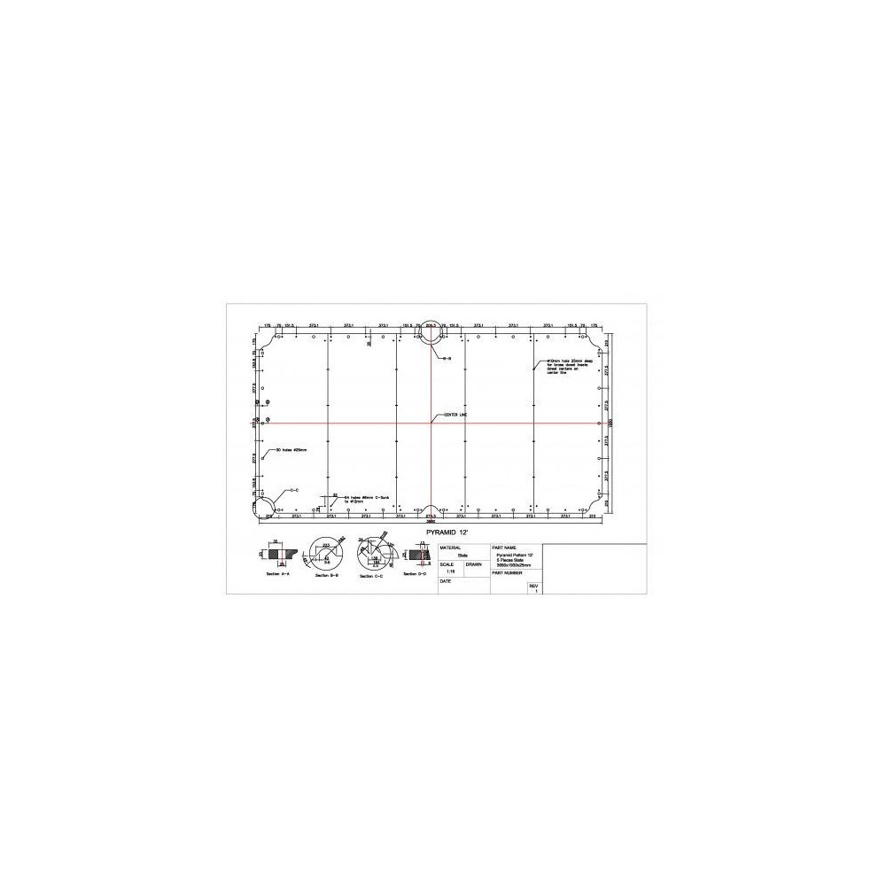 Плита "Premium-Quality Rasson" 12 ф (25 мм, 5-pc) пирамида
