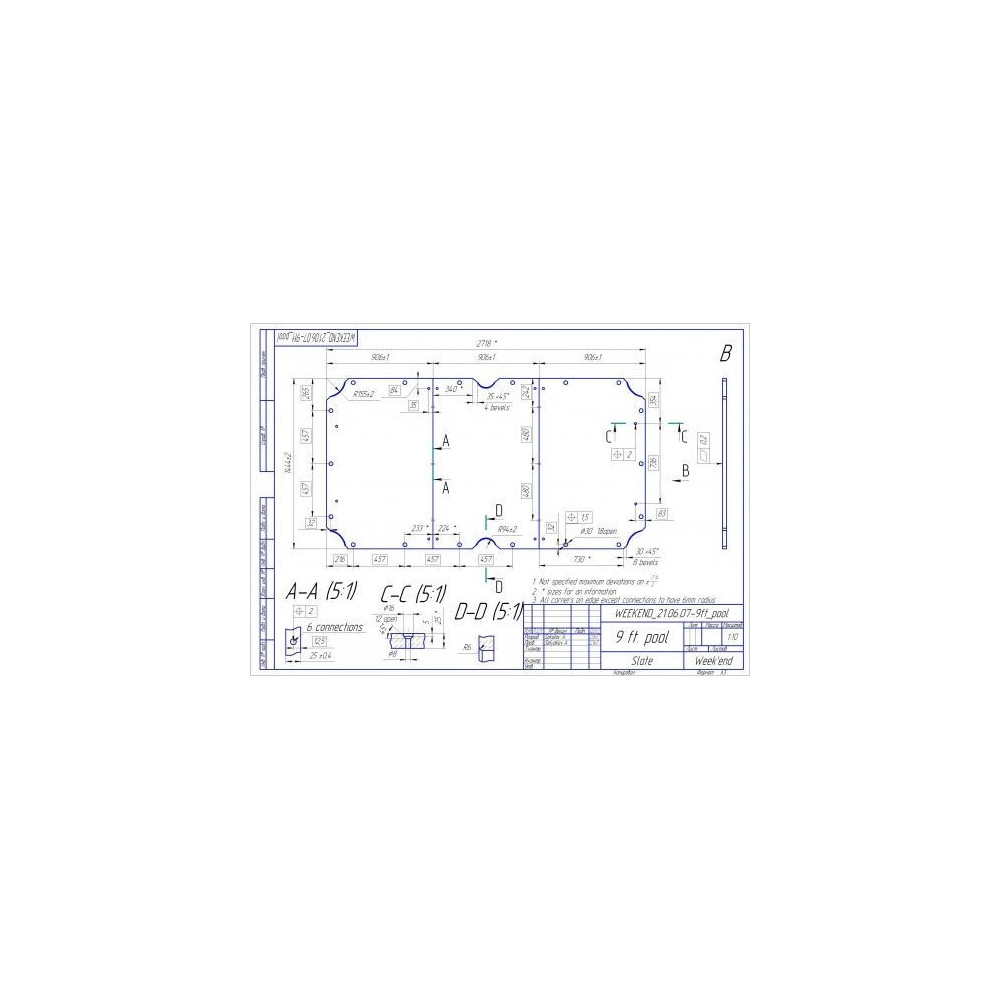 Плита "Premium-Quality Rasson" 9 ф (25 мм, 3-pc) пул, с подложкой