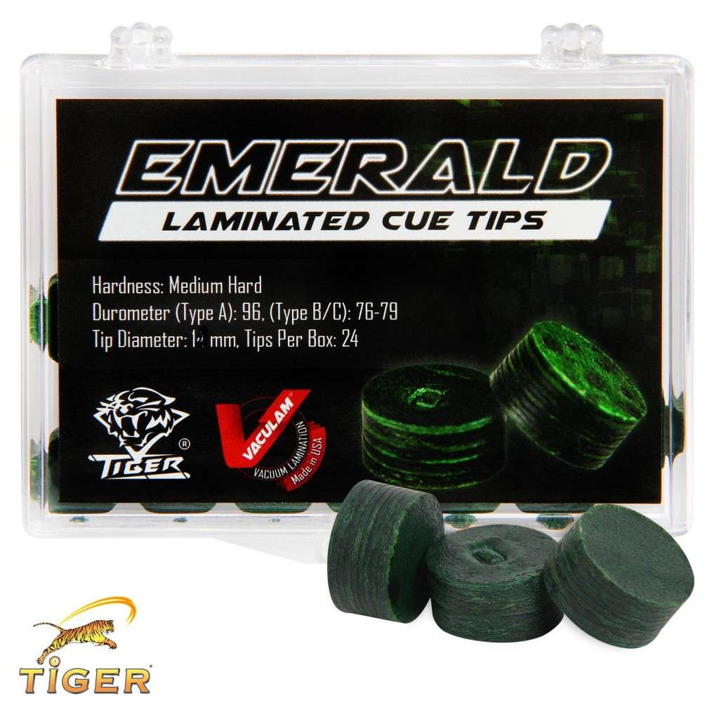 Наклейка для кия tiger emerald ø14мм medium/hard