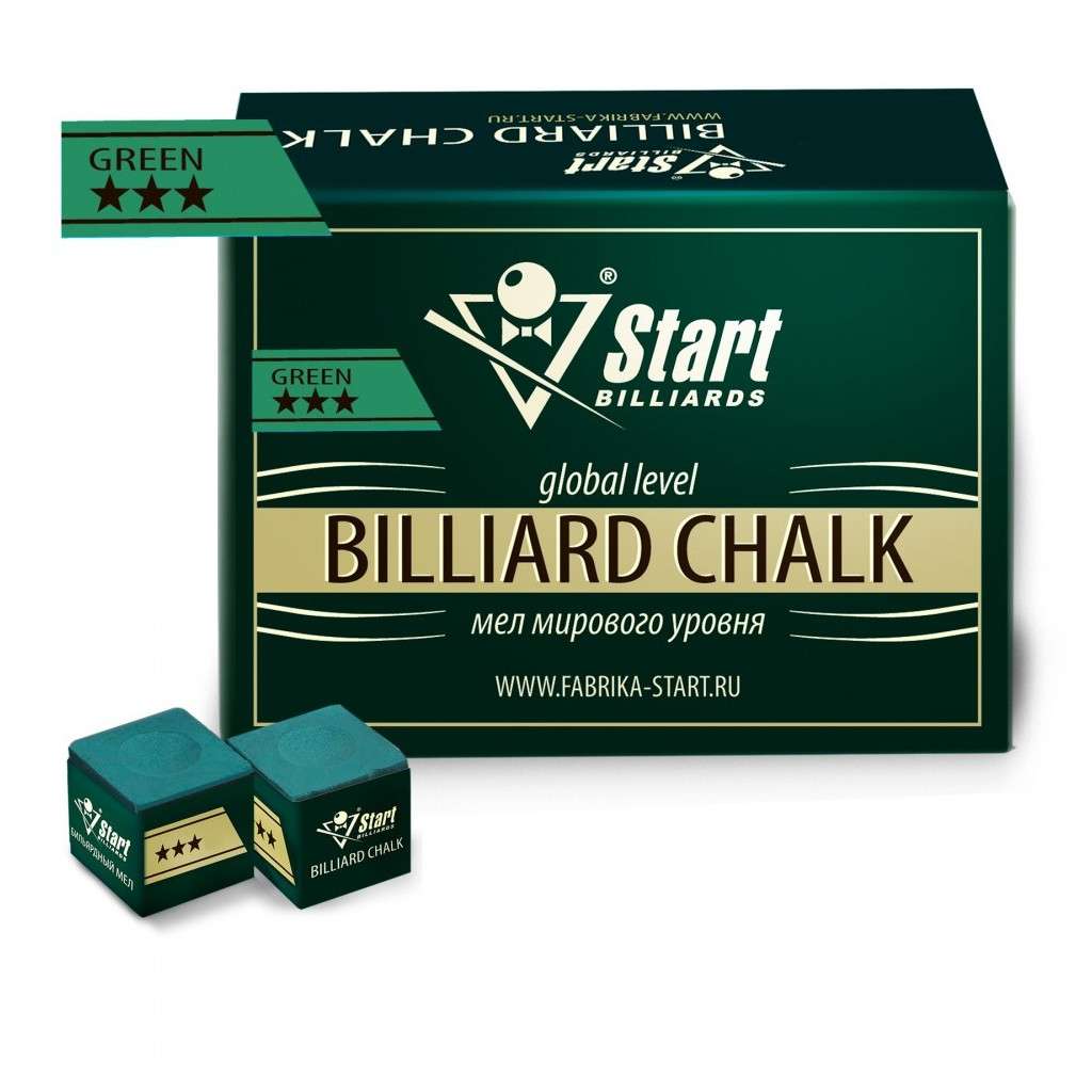 Мел Startbilliards 3 звезды зеленый (144шт)